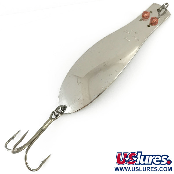 Vintage Herter's GLH Canadian Spoon , 1oz Nickel / Red Eyes fishing spoon  #6144