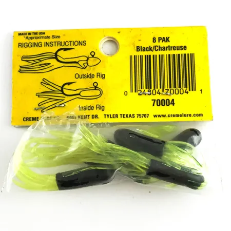 Creme Maxi Tail soft bait UV, Black / Green UV Glow in UV light, Fluorescent fishing #6145