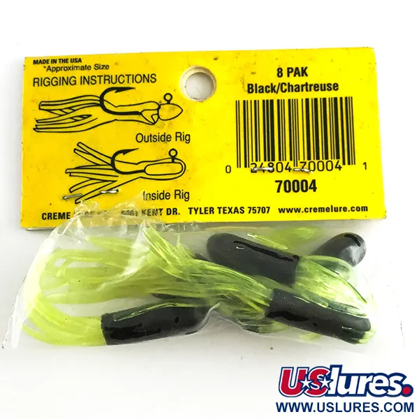 Creme Maxi Tail soft bait UV, Black / Green UV Glow in UV light, Fluorescent fishing #6145