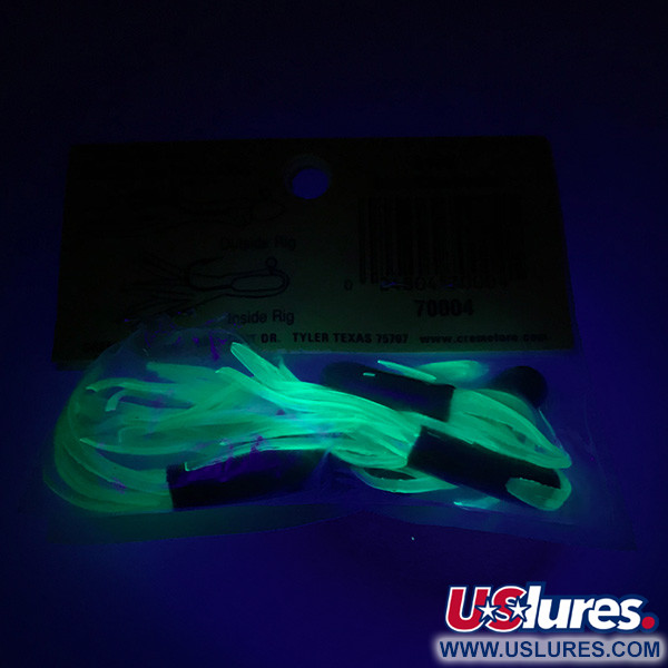 Creme Lure Co Creme Maxi Tail soft bait UV, Black / Green UV Glow in UV  light