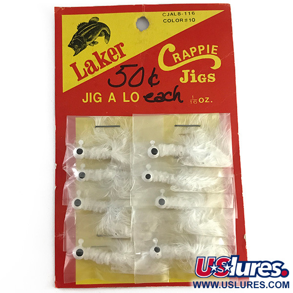  Lake Products Crappie Jigs, 1/16oz White fishing #6147