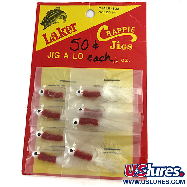  Crappie Jigs , 1/32oz Red / White fishing #6148