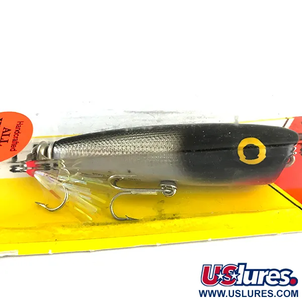   Luhr Jensen P.J.POP Wooden Hand-made lure, 3/5oz Silver / Black fishing lure #6898
