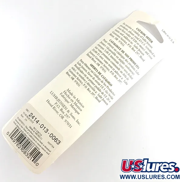   Luhr Jensen Shyster, 1/3oz Yellow / Gold / Hologram spinning lure #6152