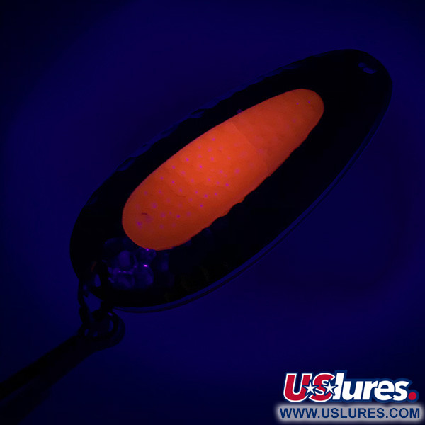 Vintage   Blue Fox Pixee UV, 3/4oz Hammered Nickel / Orange fishing spoon #6158