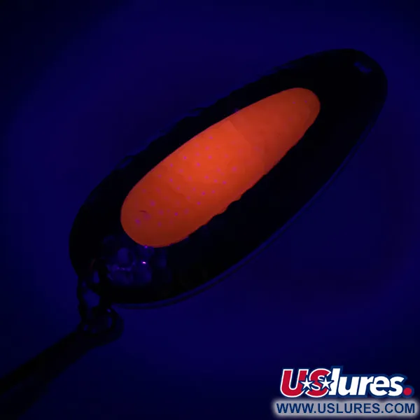 Vintage   Blue Fox Pixee UV, 3/4oz Hammered Nickel / Orange fishing spoon #6158