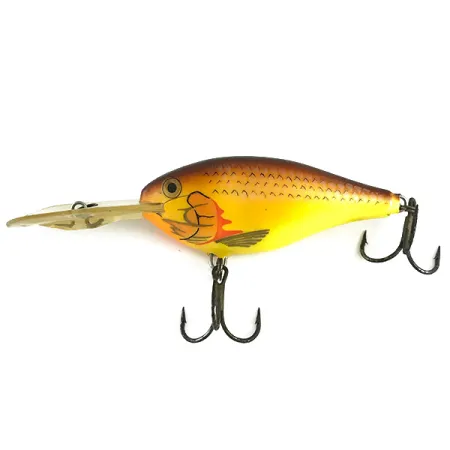 Vintage Rapala RAPALA RISTO RAP, 3/5oz Yellow / Brown fishing lure #6163