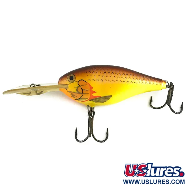 Vintage Rapala RAPALA RISTO RAP, 3/5oz Yellow / Brown fishing lure #6163