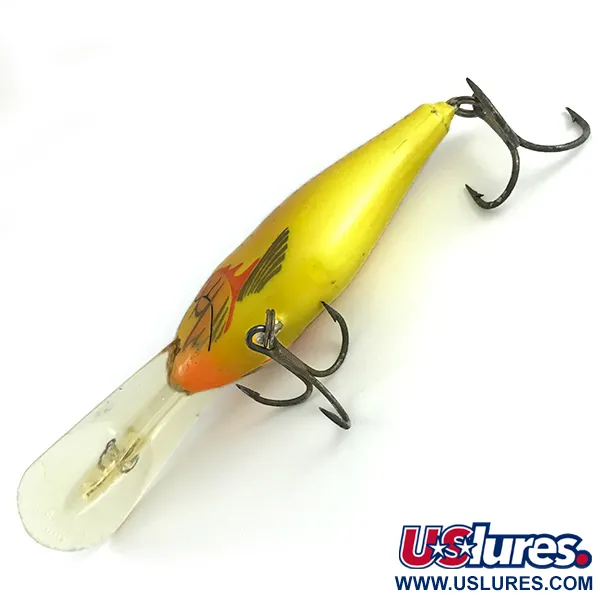 Vintage Rapala RAPALA RISTO RAP, 3/5oz Yellow / Brown fishing lure #6163