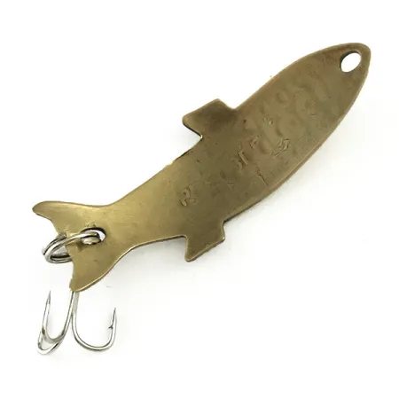 Vintage Al's gold fish Pee Bee, 1/4oz Brass fishing spoon #6185