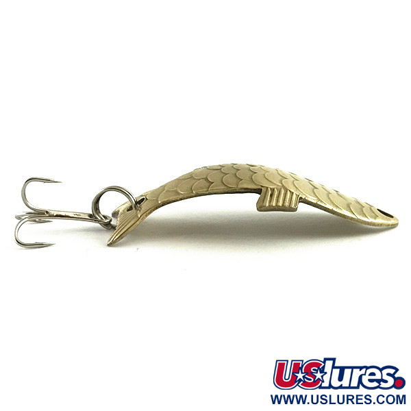 Vintage  Al's gold fish Pee Bee, 1/4oz Brass fishing spoon #6185