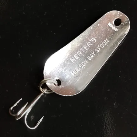 Vintage Herter's Hudson bay spoon, 1/4oz Red / White / Nickel fishing spoon #6191