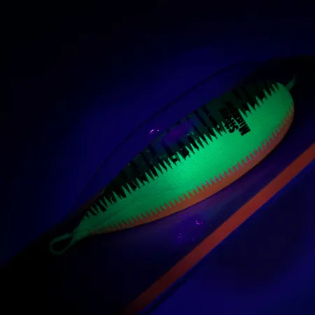Weedless Johnson Silver Minnow, 3/4oz Orange / Green / Yellow / Nickel / UV Glow in UV light, Fluorescent fishing spoon #6192