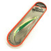   Weedless Johnson Silver Minnow, 3/4oz Orange / Green / Yellow / Nickel / UV Glow in UV light, Fluorescent fishing spoon #6192