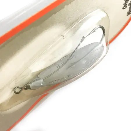 Weedless Johnson Silver Minnow, 3/16oz Green / Orange / Nickel fishing spoon #6193