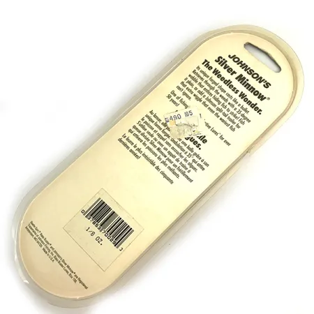 Weedless Johnson Silver Minnow, 3/16oz Green / Orange / Nickel fishing spoon #6193