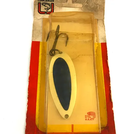 Luhr Jensen Krocodile Stubby, 3/4oz White / Rainbow Blue fishing spoon #6197