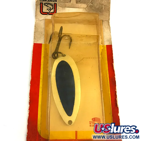 Luhr Jensen Krocodile Stubby, 3/4oz White / Rainbow Blue fishing spoon #6197