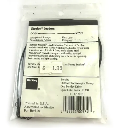Berkley Steelon Leaders 3pcs, Black fishing #6198