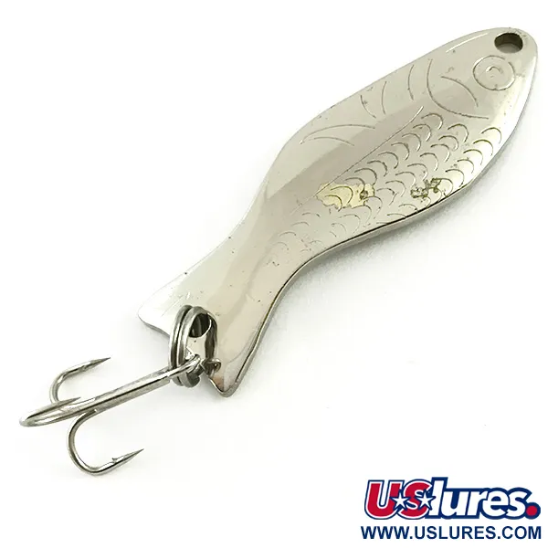 Vintage Al's gold fish, 1/4oz Nickel fishing spoon #6206