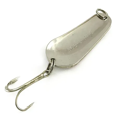 Vintage Acme Wob-L-Rite, 1/3oz Hammered Nickel / Red fishing spoon #6207