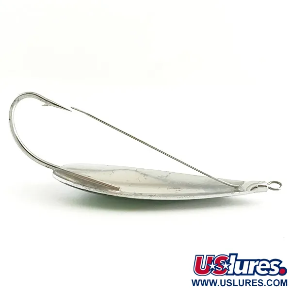 Vintage   Weedless Herter's Olson minnow, 2/5oz Nickel / Green fishing spoon #6215