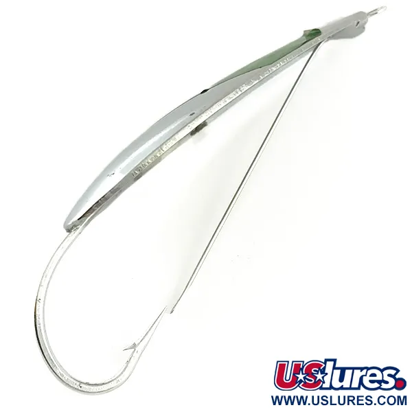 Vintage   Weedless Herter's Olson minnow, 2/5oz Nickel / Green fishing spoon #6215