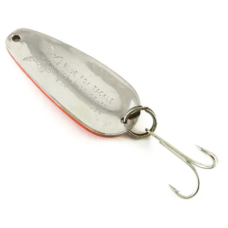 Vintage Blue Fox Tor-P-Do, 1/2oz Red / Black / Nickel fishing spoon #6234