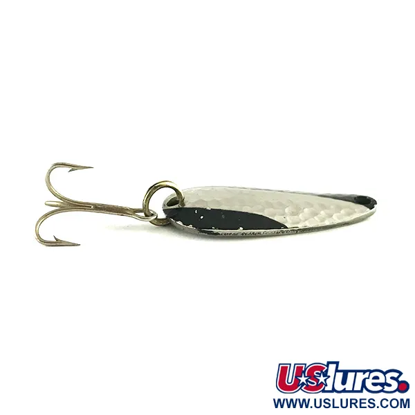 Vintage   Nebco Tor-P-Do 1, 1/4oz Hammered Nickel / Black fishing spoon #6235