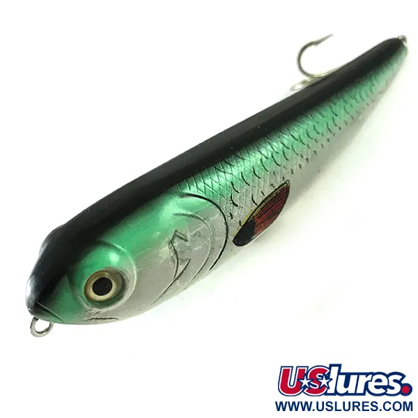 Vintage   Bass Pro Shops XTS Pencil Plug, 1/2oz Gray / Green fishing lure #6240