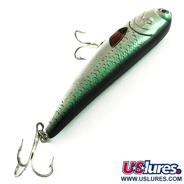 Vintage   Bass Pro Shops XTS Pencil Plug, 1/2oz Gray / Green fishing lure #6240