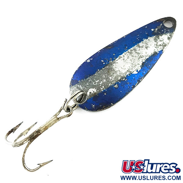 Vintage  Worth Chippewa, 3/16oz Nickel / Blue fishing spoon #6243