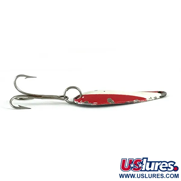 Vintage  Unknown Keystone, 3/16oz Red / White / Nickel fishing spoon #6245
