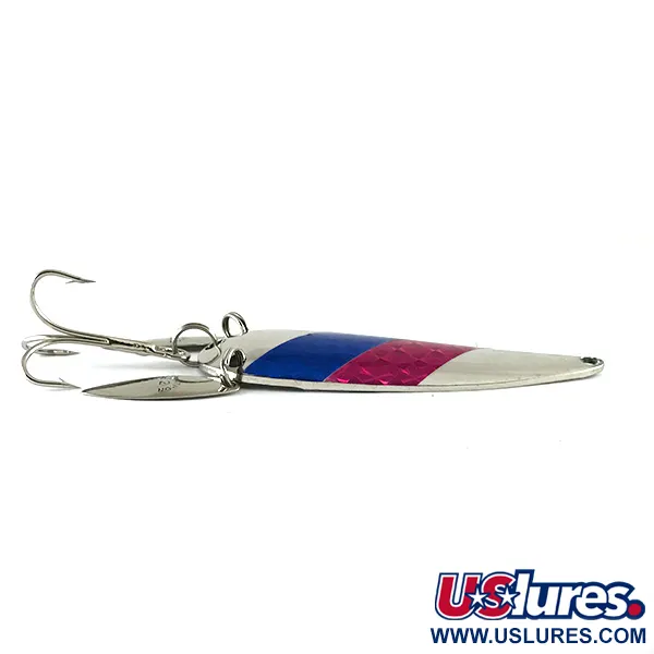Vintage  Marathon Bait Company Marathon (with sonic blades), 3/5oz Nickel / Red / Blue fishing spoon #6249