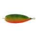 Vintage   Weedless Johnson Silver Minnow, 3/4oz Green / Nickel / Orange UV Glow in UV light, Fluorescent fishing spoon #6259
