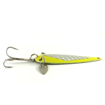Vintage Marathon (with sonic blades), 3/5oz Yellow / Nickel UV Glow in UV light, Fluorescent fishing spoon #6260
