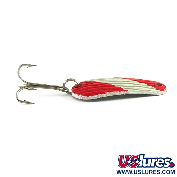 Vintage Herter's Hudson bay spoon, 1/4oz Red / White / Nickel fishing spoon #6261