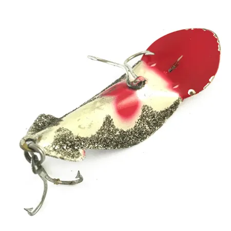 Vintage Buck Perry Spoonplug, 1/3oz Red / Gold / Glitter Silver fishing spoon #6263