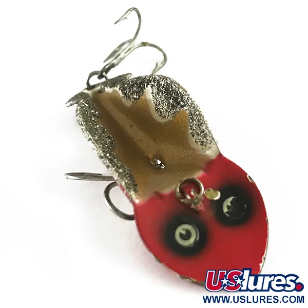 Vintage Buck Perry Spoonplug, 1/3oz Red / Gold / Glitter Silver fishing spoon #6263