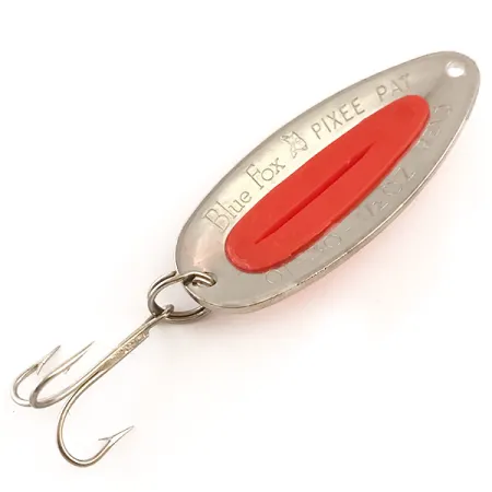 Vintage Blue Fox Pixee UV , 1/2oz Nickel / Orange fishing spoon #16114