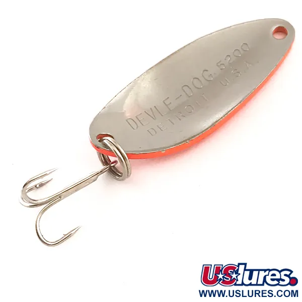 Vintage  Eppinger Dardevle Devle Dog 5200 UV, 1/4oz Red / Black / Nickel fishing spoon #6272