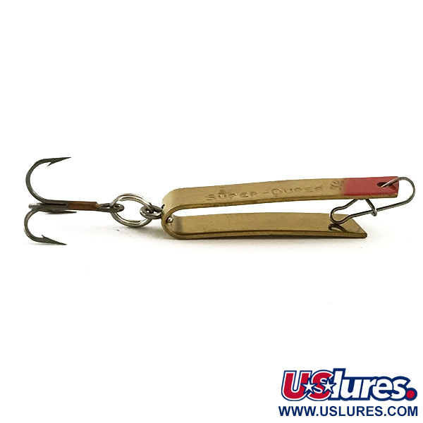 Vintage South Bend Super-Duper 502, 3/32oz Gold / Red fishing spoon #6277