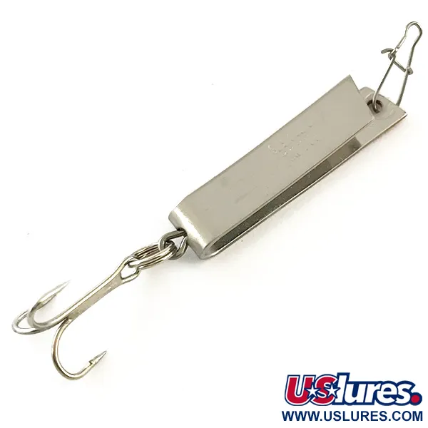 Vintage  South Bend Super-Duper 502, 3/32oz Nickel / Red fishing spoon #6279