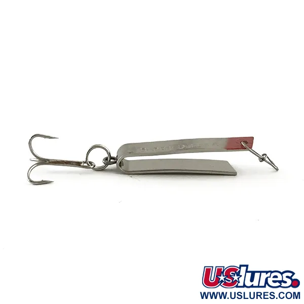 Vintage  South Bend Super-Duper 502, 3/32oz Nickel / Red fishing spoon #6279