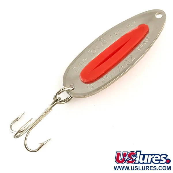 Vintage   Blue Fox Pixee UV, 1/4oz Hammered Nickel / Orange fishing spoon #6284