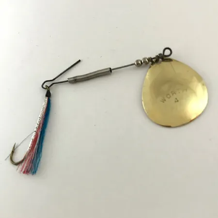 Vintage Worth 4, 1/8oz Brass spinning lure #6285