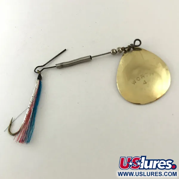 Vintage Worth 4, 1/8oz Brass spinning lure #6285