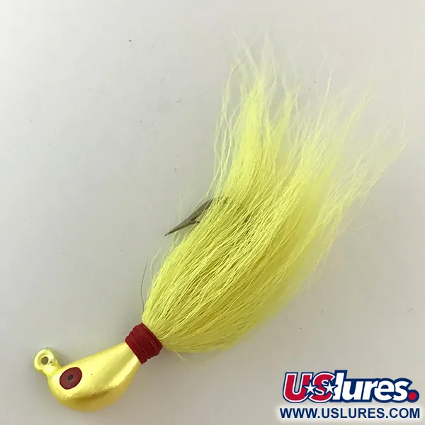 Vintage   Northland Sting'r Bucktail Jig UV, 1/2oz Yellow / Red fishing #6289