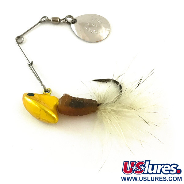 Vintage   Johnson Beetle Spin, 2/5oz Nickel / Yellow / White fishing #6292