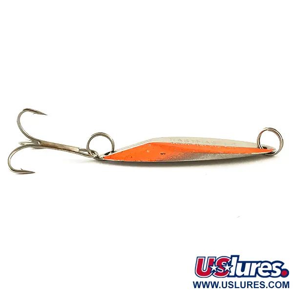Vintage  Acme Kastmaster UV, 3/8oz Nickel / Orange fishing spoon #6320